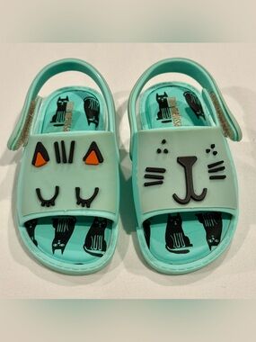 Mini Melissa Mini Mia + Fabula Jelly Sandals Girls 7 Cat Face Jellies Summer